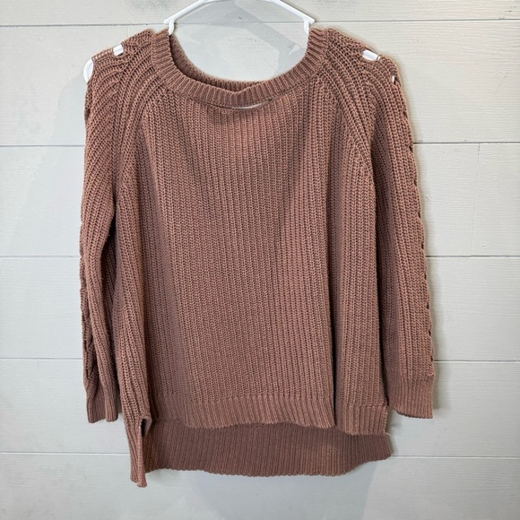Altar'd State Sweaters - Altar'd State Womens Brown Knit Cutout Neck And Sleeve Sweater Size S
